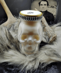 Glass Sculpted Skull Candle 16oz